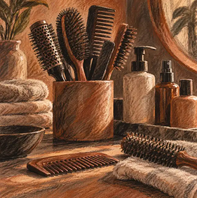 Illustration of beauty businesses equipment and workspace